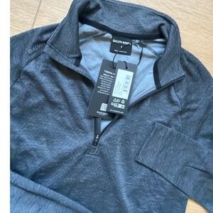 Galvin Green Dion Mens Quarter Zip Golf Pullover Black Melange Thermal SMall